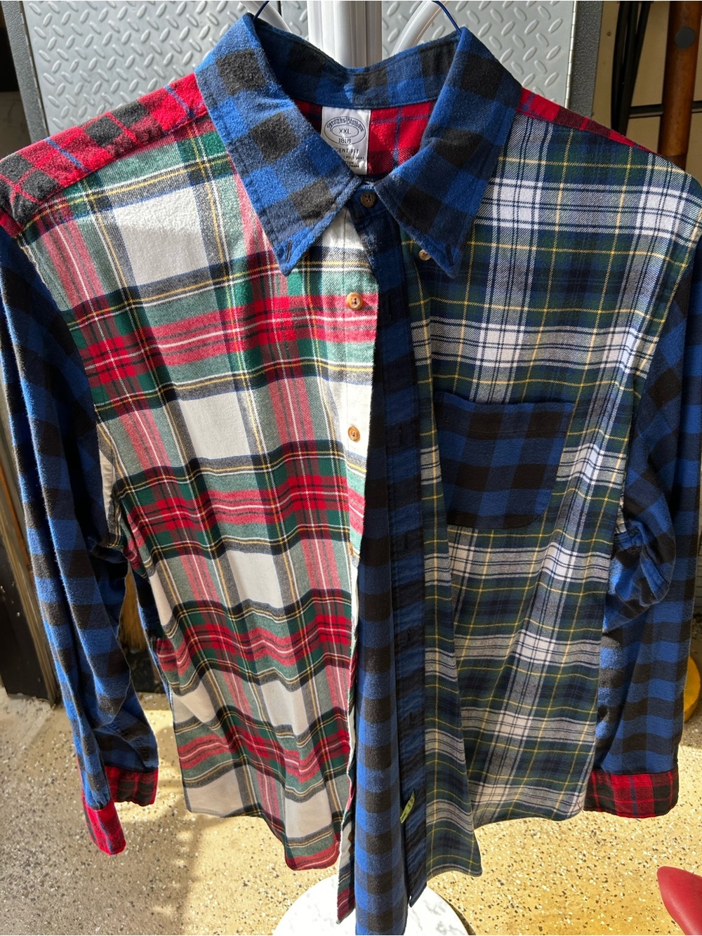 Brooks Brothers Mixed Plaid Button-Down Shirt in Blue, Red, Green